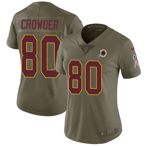 Nike Redskins #80 Jamison Crowder Olive Women's Stitched NFL Limited Salute to Service Jersey